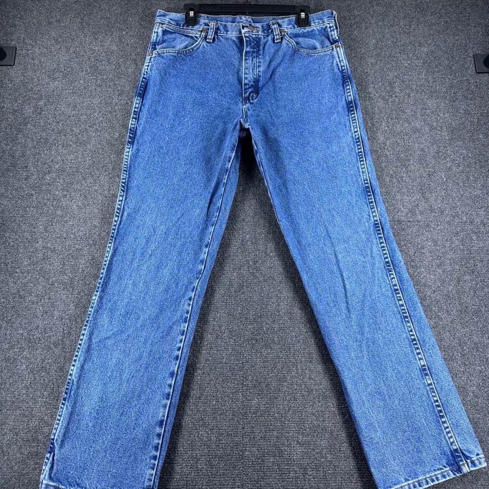 Wrangler Jeans Mens 34x32 Blue Cowboy Cut Slim Fit Denim